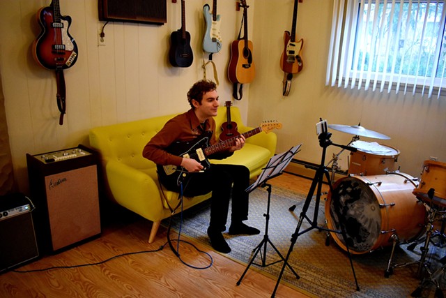 Ben Morey teaching virtually, from The Submarine School of Music's new Brighton location. - PHOTO PROVIDED