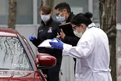 A drive-thru coronavirus testing site in Pittsburgh. - FILE PHOTO