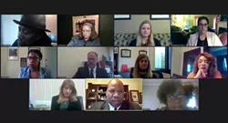 A screen capture of the Zoom meeting where the Rochester school board approved the district's 2020-21 budget. - PHOTO BY JAMES BROWN, WXXI NEWS