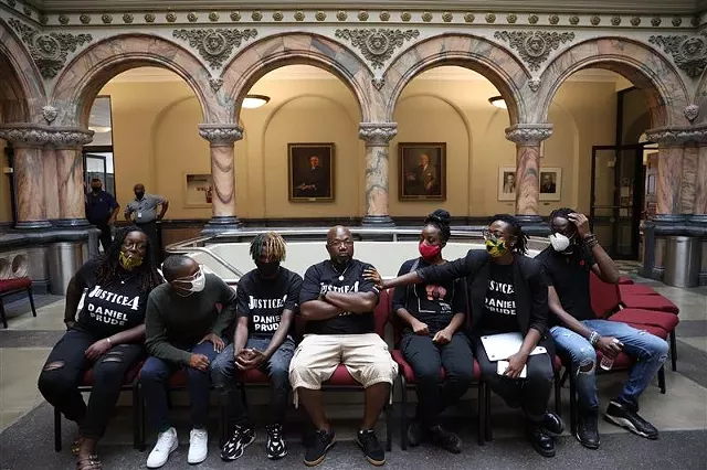 The family of Daniel Prude at City Hall on Wednesday, Sept. 2, 2020, announcing plans to sue the city over Prude's death.