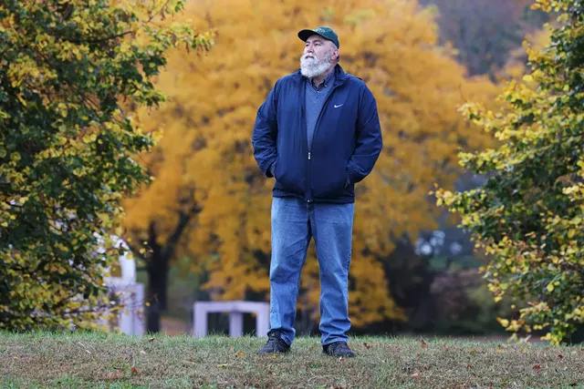 Brian Nagel stands in Highland Park, where 36 years ago he and his team led an excavation of hundreds of human remains. - PHOTO BY MAX SCHULTE