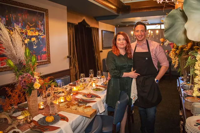 Tim and Janine Caschette's Thanksgiving spread at Avvino is an open-house for the who's who of Rochester's dining scene. - PHOTO BY VINCE PRESS
