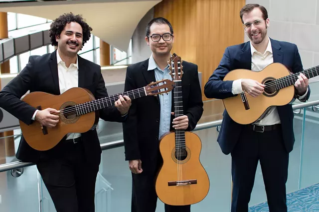 Trio Ghidorah is (left to right) Bernardo Marcondes, Ken Luk, and Erik Gibelyou. - PHOTO BY BYRON FONG