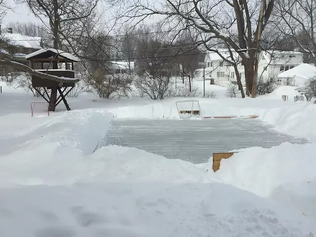 The backyard rink of CITY Editor David Andreatta in Fairport. - PHOTO BY DAVID ANDREATTA