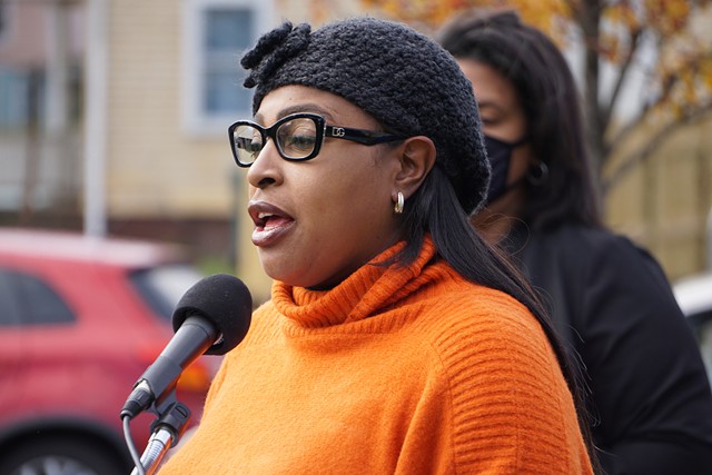 Mayor Lovely Warren speaking at a news conference on Friday, Oct. 30, 2020. - PHOTO BY GINO FANELLI