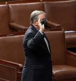 Tim Blodgett, being sworn-in at the House of Representatives on Monday, Jan. 11, 2021 as the new sergeant-at-arms. - CSPAN