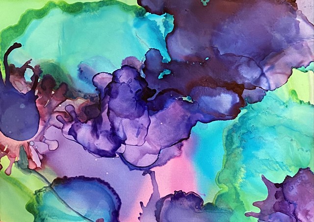 Pritchard's paintings are abstract and exploding with color. - IMAGE PROVIDED BY LIZ PRITCHARD