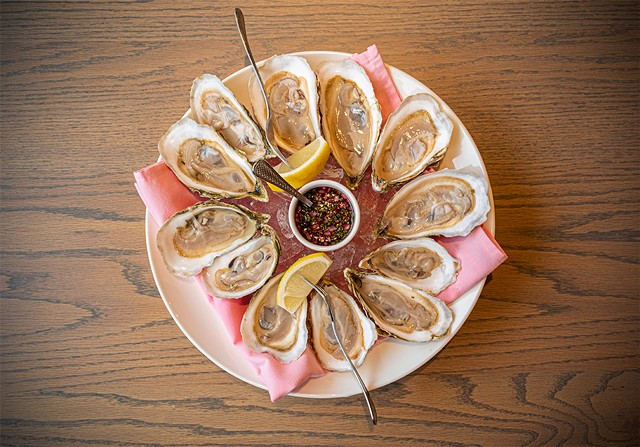 A platter of oysters at the Erie Grill in Pittsford. - PHOTO BY JACOB WALSH