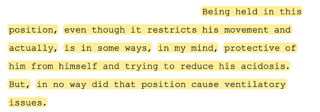 Quote from Dr. Gary Vilke's testimony to the grand jury.