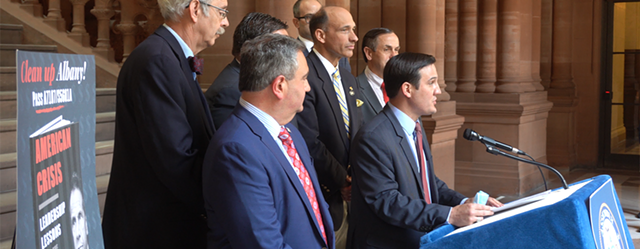 Republicans at the State Capitol on Wednesday, May 19. - PHOTO FROM NEW YORK NOW