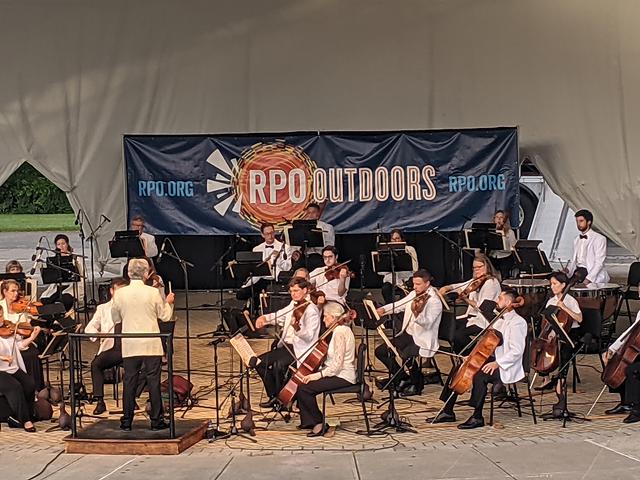 The RPO and its music director designate Andreas Delfs at the first of  "RPO Outdoors" concerts on Thursday, June 3, 2021. - PHOTO BY DANIEL J. KUSHNER