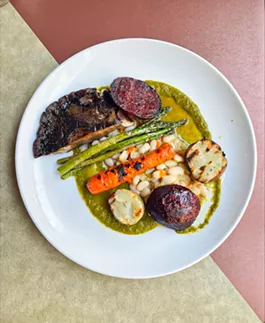 The Vegan Spring Vegetables and Grains dish at Lento. - PHOTO BY REBECCA RAFFERTY