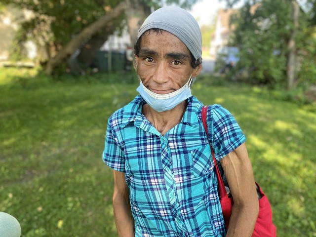 Rose Colon was one of six people living at the site. She says she has been homeless in Rochester for three years, and wants that to end. - PHOTO BY JAMES BROWN / WXXI NEWS