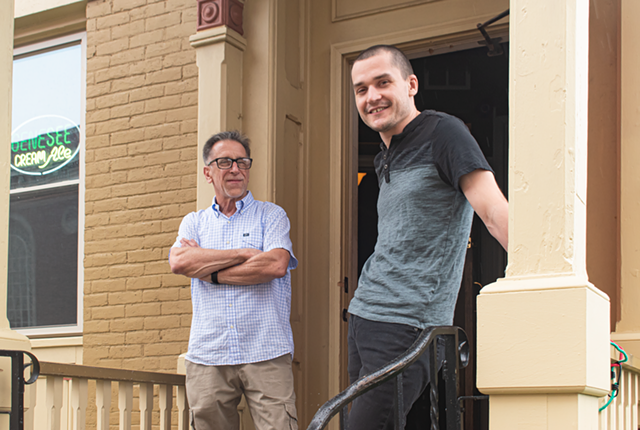 Abilene owner Danny Deutsch and musician Jackson Cavalier. - PHOTO BY JACOB WALSH