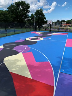 The Carter Street R-Center basketball court, painted by the Peculiar Asphalt team in 2019. - PHOTO BY BRITTANY WILLIAMS