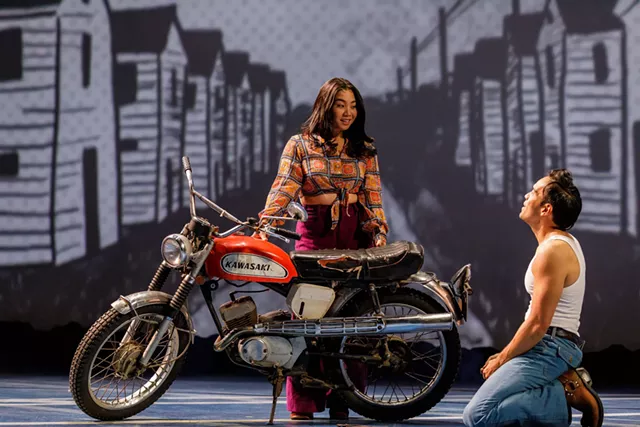 Geena Quintos (as Tong) and Kurt Uy (as Quang) play flawed but charming characters in Geva Theatre Center's production of "Vietgone," running through Oct. 24 - PHOTO BY RON HEERKENS JR.