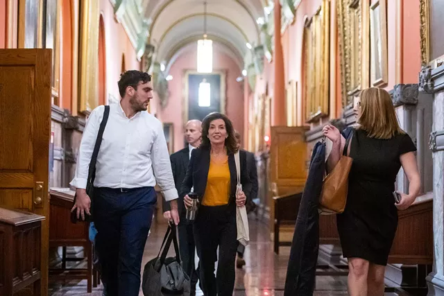 Kathy Hochul arrives at the New York State Capitol to address the public on Aug. 11, 2021, one day after former Gov. Andrew Cuomo announced he was resigning. - PHOTO PROVIDED BY THE OFFICE OF GOV. KATHY HOCHUL