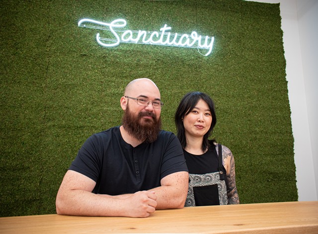 Rob Heffner and Catt Hsu designed their kombucha taproom, Happy Gut Sanctuary, to cultivate a sense of community. - PHOTO BY JACOB WALSH