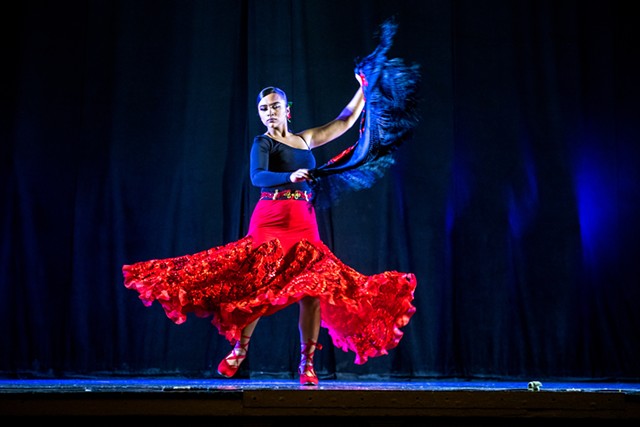 MaKayla Santiago performs a Flamenco-style dance. - PHOTO BY MATT BURKHART