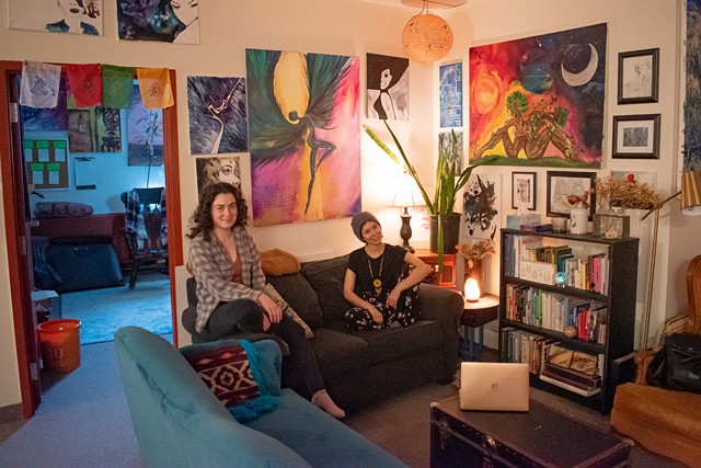 Sally Drutman and Ambar de Santiago at the cozy confines of Muck Duck Studio on Blossom Road. - PHOTO BY JACOB WALSH