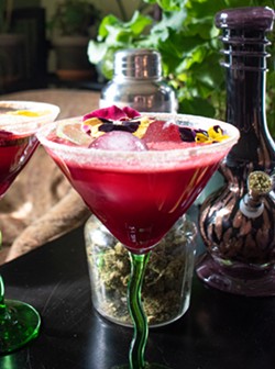 Rachel Leavy's custom cocktail, Out Like a Lion, features THC-infused hibiscus simple syrup. - PHOTO BY JACOB WALSH