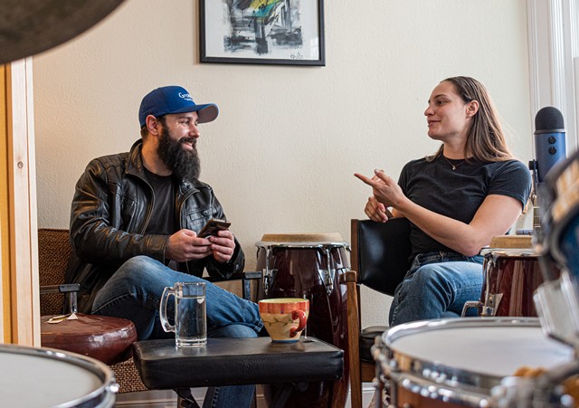 Podcaster Ben Albert, left, is expanding the reach of his "Rochester Groovecast" brand with a new podcast by Siena Facciolo. - PHOTO BY JACOB WALSH
