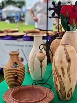Vendors selling all manner of handmade items — like these wood sculptures from a previous year — will be on hand at the Canandaigua Lakefront Art Show. - PHOTO PROVIDED