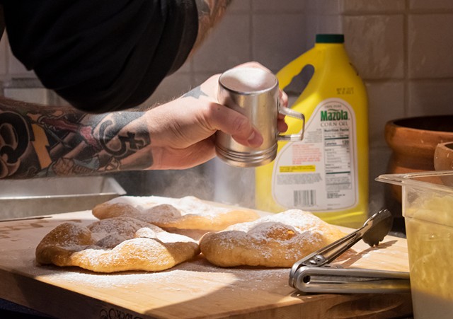 You can use store-bought pizza dough to further simplify this fried-dough recipe, but making it yourself is easy and gives you bragging rights. - PHOTO BY JACOB WALSH