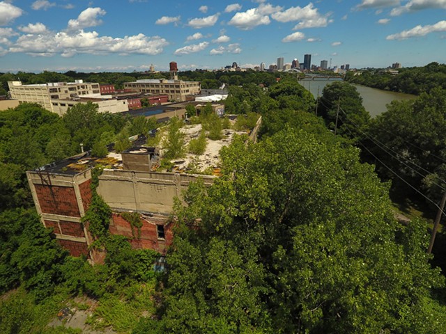 The rear of 5 Flint Street, looking toward downtown Rochester. - PHOTO BY MAX SCHULTE