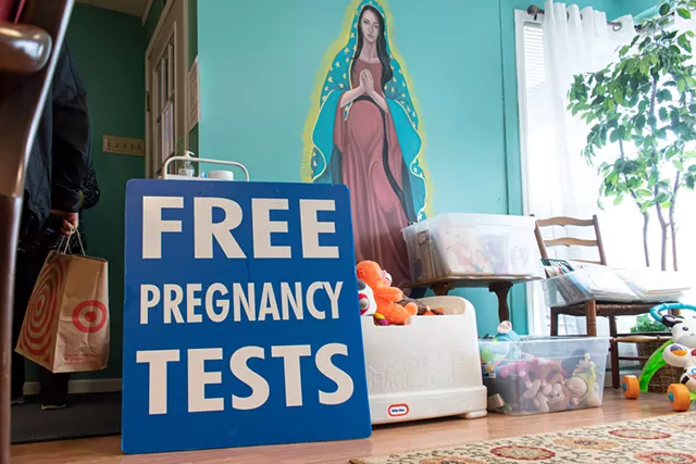 The interior of Focus Pregnancy Help Center features an abundance of religious paraphernalia. - PHOTO BY JACOB WALSH