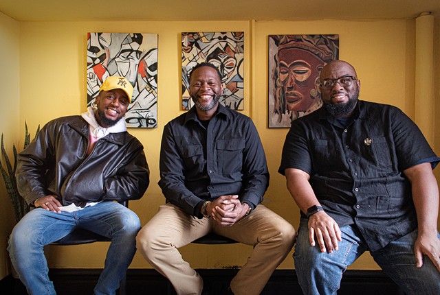 Najay Quick, Rashaad Parker, and Ya'qub Shabazz founded 9th Floor Artists Collective in February 2022. - PHOTO BY JACOB WALSH