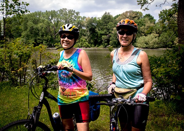Cema and her sister, Irene, along the canal. - PHOTO BY RYAN WILLIAMSON