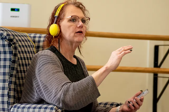 Comedian Penny Sterling rehearses "Someone No One Can See," a show with PUSH Physical Theatre that explores a turning point in her early life. - PHOTO BY JACOB WALSH