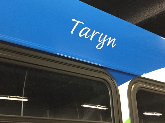 A Rochester Transit Service bus "named" Taryn. - PHOTO PROVIDED