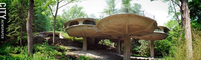 Marrying nature and concrete: Johnson’s organic pods known as the Mushroom House. - FILE PHOTO