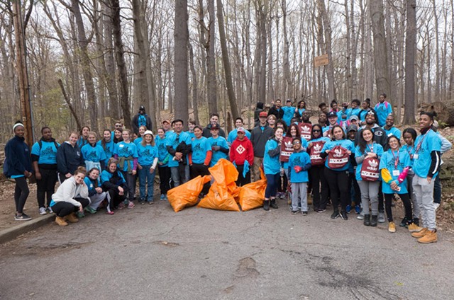 Nearly 80 volunteers helped the Friends of Washington Grove clear the space, located in Cobb's Hill Park, of debris during April's Clean Sweep. - PHOTO PROVIDED
