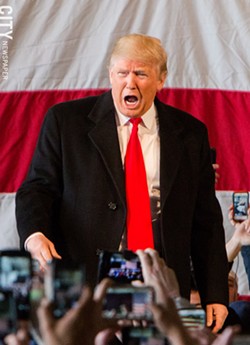 Republican presidential candidate Donald Trump during a Rochester-area rally earlier this year. - FILE PHOTO