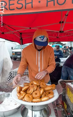 Duke's Donuts is a favorite stop for fried cake fanatics at the Rochester Public Market. - PHOTO BY RYAN WILLIAMSON