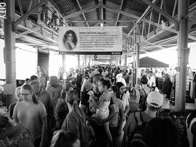 The Rochester Public Market on North Union Street is one of the region’s liveliest, most entertaining community gathering places, attracting tens of thousands of people every week, May through October. - PHOTO BY KEVIN FULLER