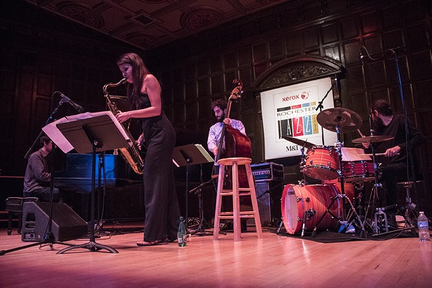 The Melissa Aldana Quartet played Kilbourn Hall on Saturday as part of the Xerox Rochester International Jazz Festival. - PHOTO BY ASHLEIGH DESKINS