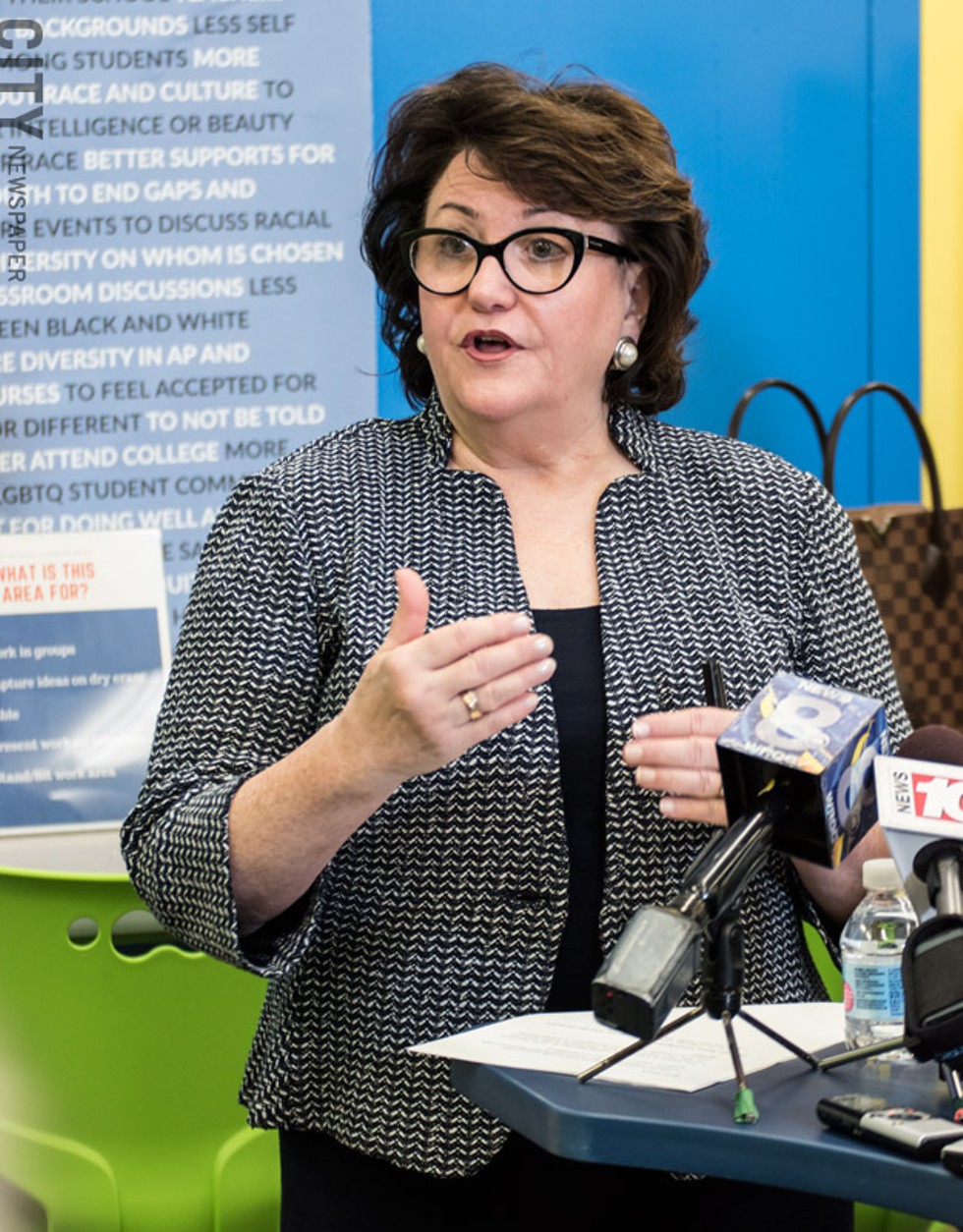 At a press conference last week, State Education Commissioner MaryEllen Elia said the Rochester school district’s operations and low student achievement are “unacceptable.” - PHOTO BY JACOB WALSH