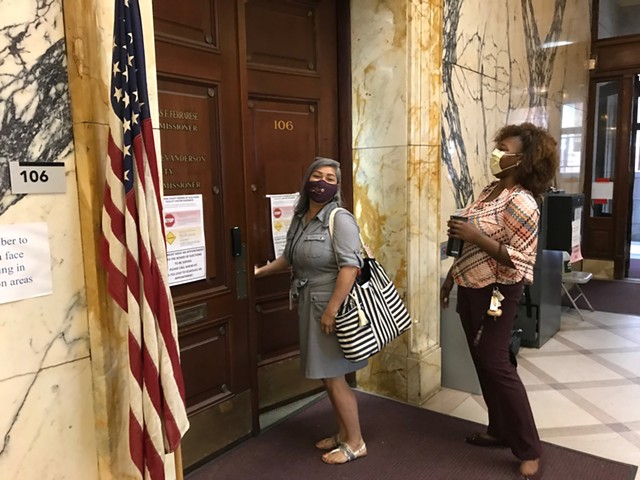 Jackie Ortiz, left, the new Monroe County Democratic elections commissioner, reports to work with her deputy commissioner, Natalie Sheppard, on Friday, Aug. 28, 2020.