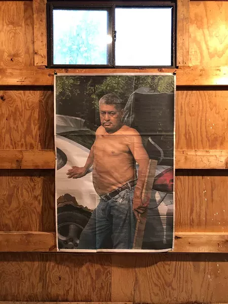 Juan Madrid says his Salvadoreño and Hudson Valley roots culminate in a fragmented photo of his father “that speaks to cultural clashing and the walls a portrait faces in telling the fullness of a person’s history.” Madrid’s work is part of “Verified,” on view at Loud Cow through June 15. - PHOTO BY REBECCA RAFFERTY