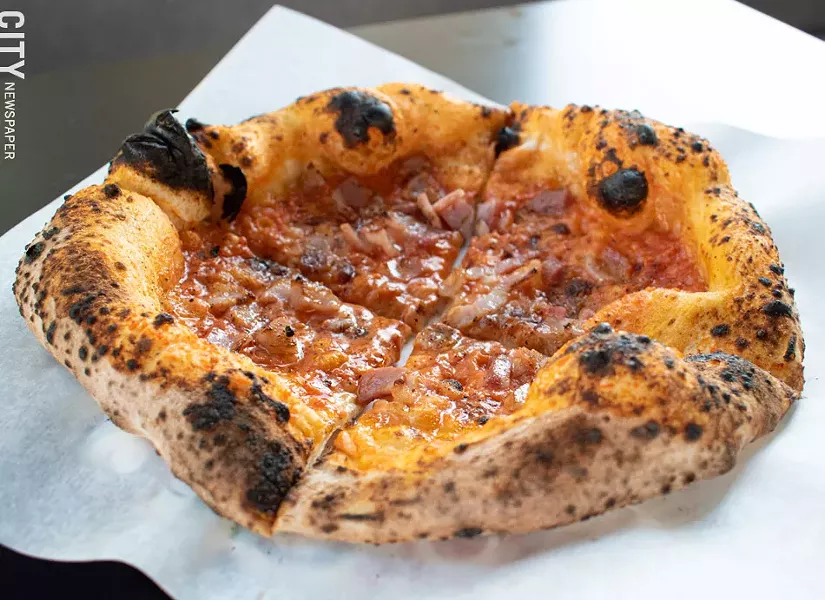 On VOLO's pizza menu is the Diavola: mozzarella, spicy Calabrian sopressata salame, and basil. - PHOTO BY JACOB WALSH