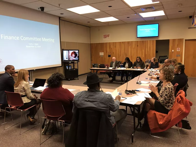 The Rochester School Board Finance Committee on Tuesday night. - PHOTO BY RANDY GORBMAN, WXXI NEWS