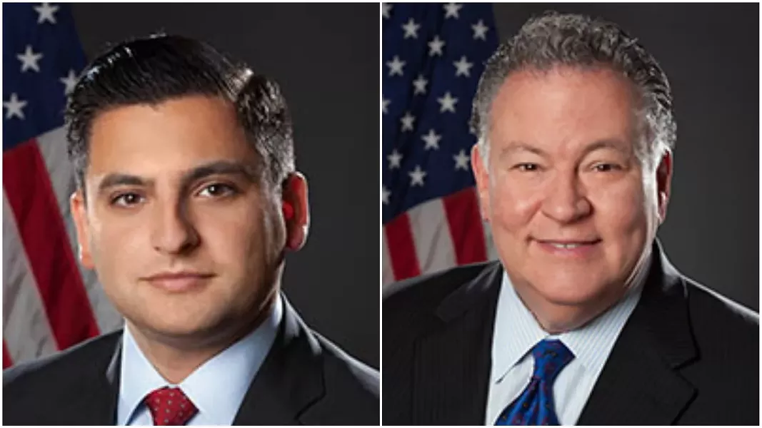 The Monroe County Legislature's Republican Majority Leader Brian Marianetti and its president, Republican Joseph Carbone.