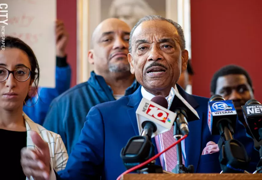 The Rev. Lewis Stewart said a pending law making it a misdemeanor to annoy, alarm, or threaten a police officer is "a ridiculous and reprehensible piece of legislation" that "tramples on First Amendment rights." - PHOTO BY JEREMY MOULE