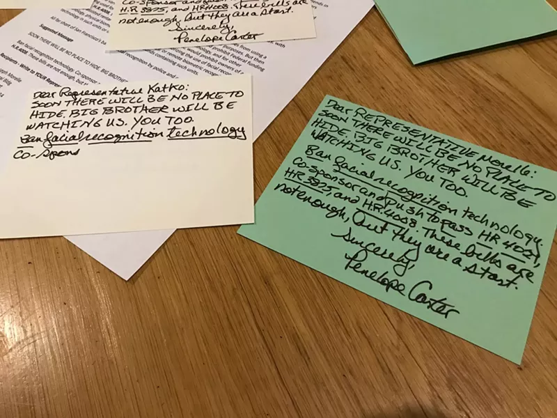 Postcards written by Penelope Carter on Friday, January 24, 2020. - PHOTO BY DAVID ANDREATTA