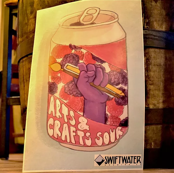 An illustration for Swiftwater's Arts & Crafts sour. All proceeds of this beer go toward Rochester Education Foundation's Arts for All Fund. - PHOTO BY GINO FANELLI