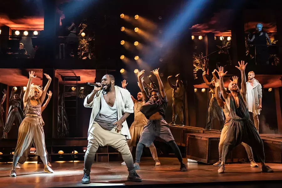 Erica A. Lewis as Simon and the company of the North American Tour of "Jesus Christ Superstar." - PHOTO BY MATTHEW MURPHY